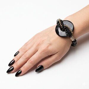 Black Beaded Bracelet